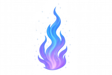 Fantasy magical fire with blue and purple flame, abstract mystical effect creating a glowing light energy element