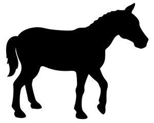 Horse silhouette minimal black isolated vector clean simple modern animal design
