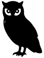 Owl silhouette minimal black isolated vector clean simple modern bird design
