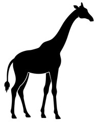 Giraffe silhouette minimal black isolated vector clean simple modern wild animal design
