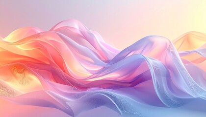 Abstract colorful waves flowing gently, conveying a sense of movement and artistic expression