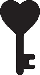 Romantic key to heart silhouette, ideal for love, relationship, and Valentine’s designs.