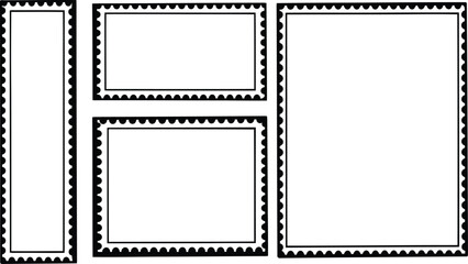 Vector art of four empty frames with decorative border