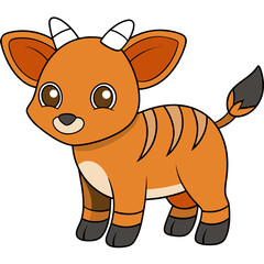 Cute cartoon deer illustration with friendly expression standing still