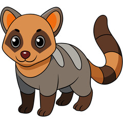 Cute cartoon civet illustration against a plain white backdrop
