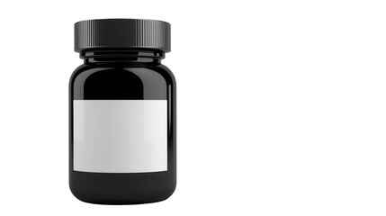 Obraz premium Black vitamin jar mockup with right copy space