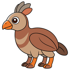 Stylized cartoon bird illustration, neutral color palette, clear outlines
