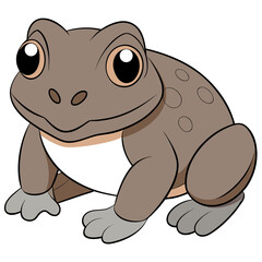 Cartoon Illustration of a Toad with Big Eyes