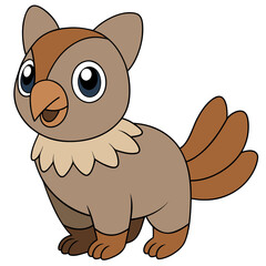 Cartoon stylized owl vector illustration isolated on white background