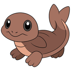 Cute cartoon seal character on white background illustration vector
