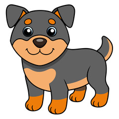 Cartoon Puppy Illustration with Playful Expression and Vibrant Colors