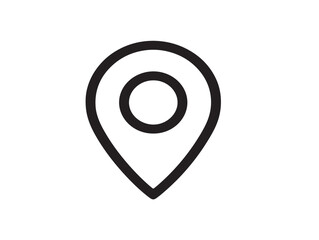 Professional line art map marker home icon in modern vector