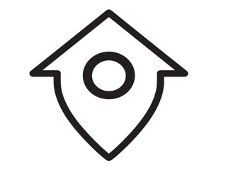 Elegant map marker home icon vector design in clean outline
