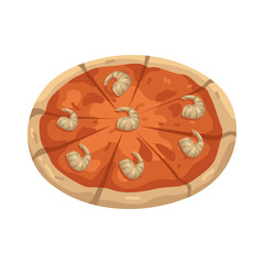 Illustration of Delicious Shrimp Pizza 