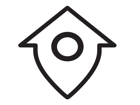 Elegant map marker home icon vector design in clean outline