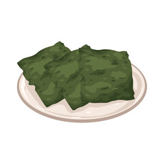 Illustration of Three Seaweed on Plates