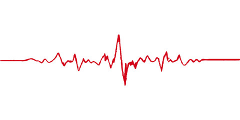 A dynamic EKG line on a monitor displays a healthy heartbeat pulse wave chart reflecting good cardiology health and life