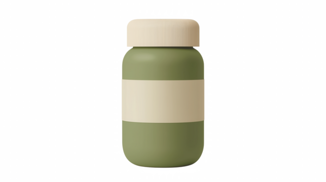 Green container with beige label closed_lid product mockup