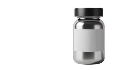 Fototapeta premium Metallic bottle with closed lid isolated object