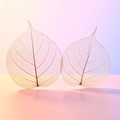 Two delicate, translucent leaves