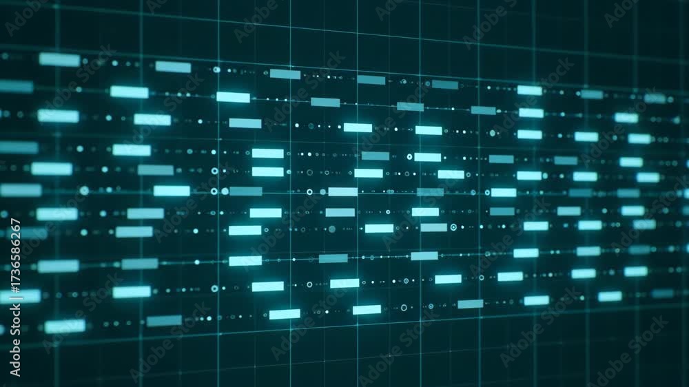Wall mural a digital illustration showcasing a vibrant and glowing array of data streams, representing advanced
