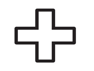 Simple plus icon for user interface and application development