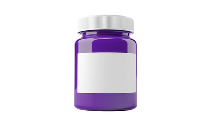 Purple Supplement Bottle with Blank Label Centered