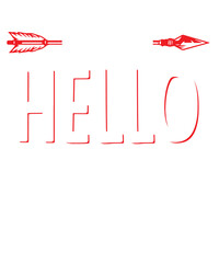 Oh hello spring white text with bunny ears and arrows on black background