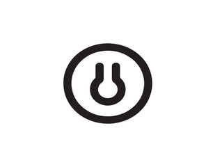 Clean power symbol for technology websites and control panels