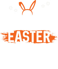 My first easter text with bunny ears and flowers