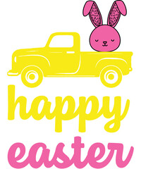 happy easter bunny special typography t-shirt design