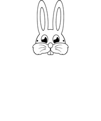 Happy easter text with a cute bunny illustration