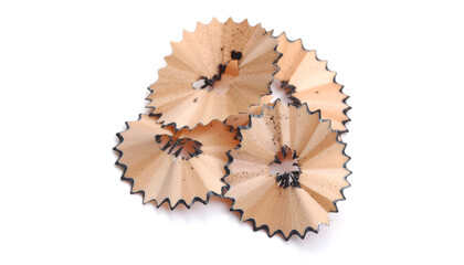 pencil shavings spiral, macro detail with wooden texture and graphite