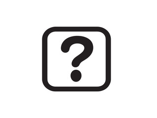 Stylish Square Question Mark Icon in a Clean Two Dimensional Vector Design
