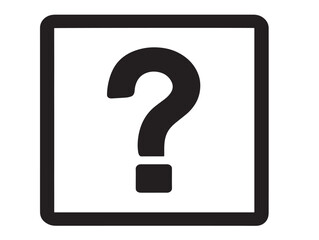 Modern Square Question Mark Symbol for FAQ and Help Section Graphics