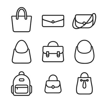 Hobo mini handbag icon bucket vector bag collection shoulder satchel clutch tote