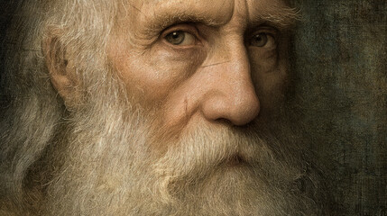 Portrait of an old man with a long white beard