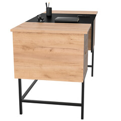 Stylish loft style desk with a sturdy metal frame and wooden top. Perfect for home office, study or creative studio. Modern design and functionality in one.