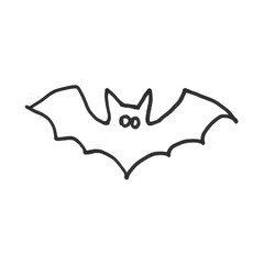 Black bat icon. Hand drawn brush bat icon. Silhouettes of bat vector set.