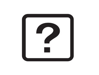 Clean Square Question Mark Icon Design in a Minimalist Vector Art Style
