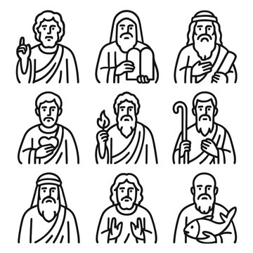 Jonah icon obadiah ezekiel hosea vector daniel grid isaiah amos prophets jeremiah
