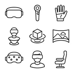Sensors controller vr reality chair gloves cube virtual icon avatar icons vector