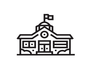 Simple School House Vector Symbol for Academic and Student Projects