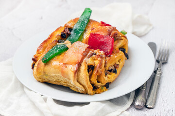 traditional portuguese Chrismas cake Bolo rei
