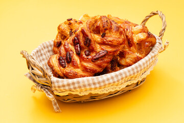 sweet pastry maple pecan in basket