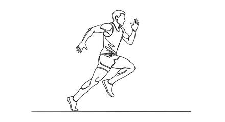 Dynamic Runner - A Focused Line Art Illustration of Speed and Agility.