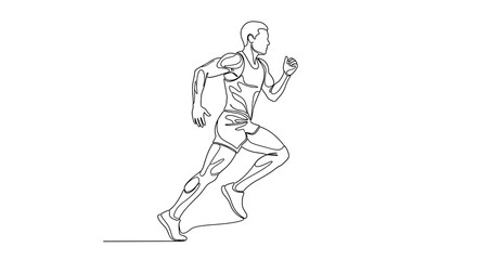 Fototapeta premium Dynamic Line Art of a Sprinter in Motion.