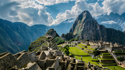 Machu picchu ancient inca citadel in peru