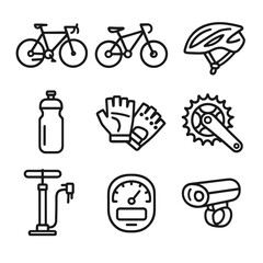 Chain set mountain light water road icon cycling vector gloves pump