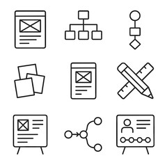 Tool journey design wireframe prototyping screen icon vector ux user notes ruler